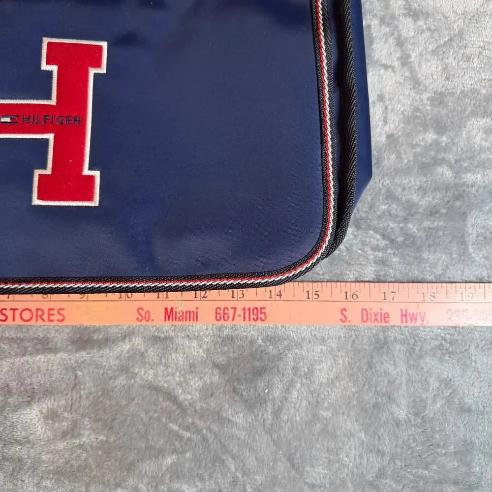 Vintage Tommy Hilfiger Messenger Bag Navy Red White Laptop Briefcase NWT